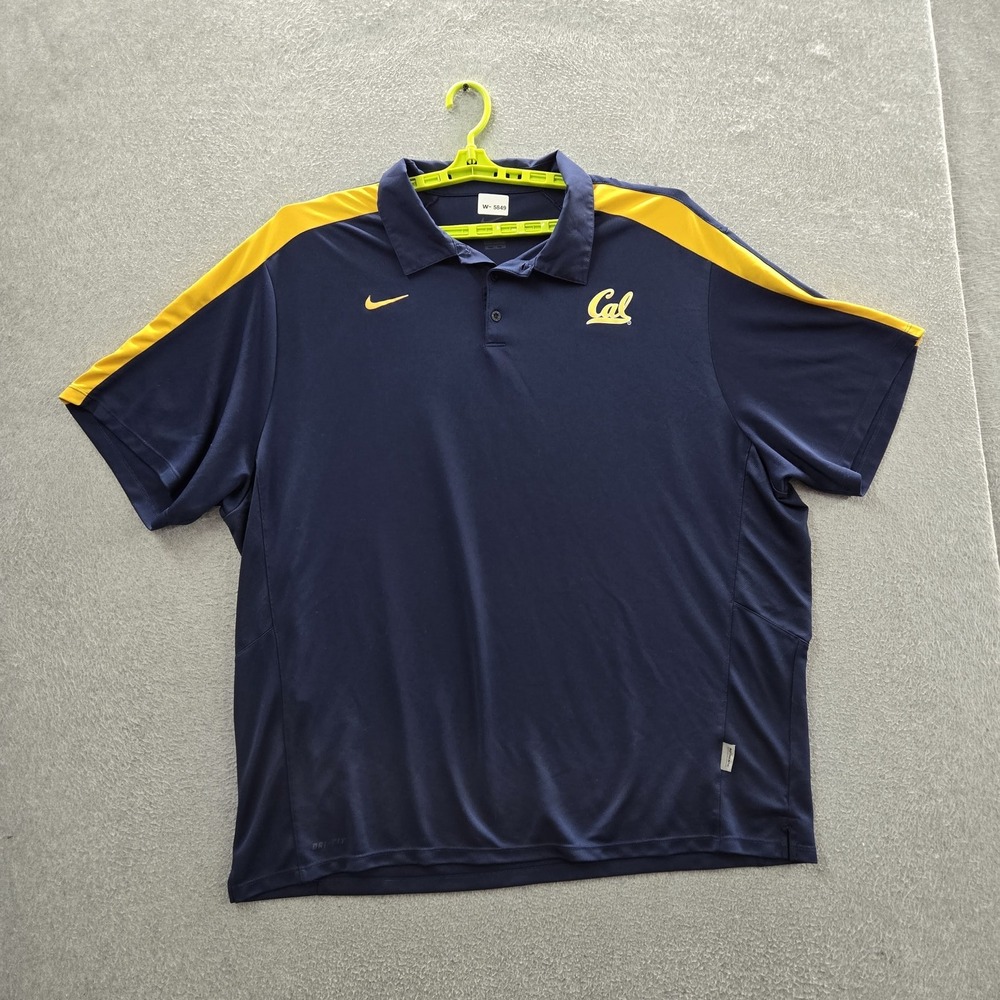 California Golden Bears Men Polo Navy Embroidered Nike Team Logo Dri-Fit